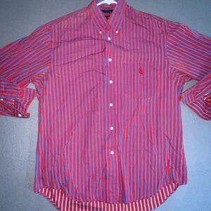 Vtg Long Sleeve Nautica red and blue striped button down